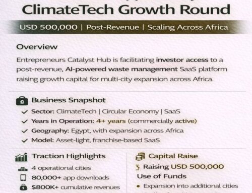 Entrepreneurs Catalyst Hub: ClimateTech Growth Round Investment Opportunity
